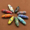 Nefis işçilik Uzun Dangle Charms El Yapımı DIY Renkli sır Katı Bobin Altın Tel Ağacı Kolye Aksesuarları 10 renkler seçebilirsiniz