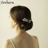 Sorbern Korean Style Bridal Headpieces Women Hairpin Female Rhinestone Beautiful Flower Hair Comb Tiara Bridal Hair Wedding Accessories