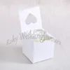 Envío gratis 300 piezas 3 pulgadas blanco brillante en forma de corazón ventana cajas de cupcakes cajas de dulces favores boda fiesta mesa ajuste suministros