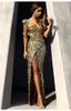 Blingling Gold Cekinowe sukienki Seksowne Seksowne Partii Wieczorowej Formalna Suknia Wieczorowa Mermaid Dresses Vestidos de Festa