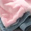 Wholesale- OFTBUY brand 2017 autumn winter jacket coat women Holes Denim jacket real large raccoon fur collar and faux fur thick warm Liner