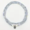 SN1205 Design Womens 8 mm Blue Stone 108 Bracelet de perles de mala ou collier Lotus Charm Yoga Bracelet4785233