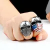 Американский флаг неверный череп байкер кольцо из нержавеющей стали ювелирные изделия готический череп мотор байкер мужчины кольцо для мужчин подарок