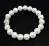 120pcs women's fashion handmade faux pearl & rhinestone clay charms adjustable bracelet jewelry