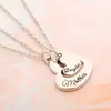 Wholesale-Double Heart Pendant Necklace best gift Between Mother And Daughter Heart Shaped Necklace Fine Jewelry Mother's Day Gift pendant