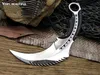 LCM66 Karambit Spegel Ljus Scorpion Claw Knife Outdoor Camping Jungle Survival Battle Fixed Blade Jakt Knives Självförsvar