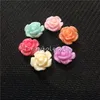 prix usine 11mm Aléatoire solide colorMixed Résine Rose Perles Fleur Flatback Cabochon Scrapbooking