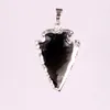 Hot Fashion Arrowhead Point Natural Jasper Druzy Pendent New Silver Plated Exclusive Crystal Quartz Necklace Pendant Charms Jewelry Findings