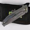 Green thorn F7 Flipper folding knife bearing M390 blade TC4 Titanium handle outdoor camping hunting pocket fruit knife EDC tools