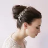 Twigs & Honey Wedding Headpieces With Flower Rhinestones Natural Pearls Women Hair Combs Wedding Tiaras Bridal Hair Accessories #O024