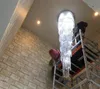 Lámpara de cristal de la lámpara de cristal de la araña de espiral larga moderna Lustre de la escalera de lustre Fixturas de iluminación Duplex Villas del hotel Lucby Colgante