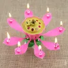 Hela musikaliska singelskikt Lotus Flower Birthday Party Cake Topper Candle Lights 91nm1330129