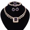 Wedding Party Accessories Crystal Gem Jewelry Sets For Women African Beads Necklace Bracelet Earrings Ring Set Christmas Gift235K
