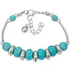 DHL Dames Boheemse Armbanden Owl Elephant Butterfly Peace Turquoise Beaded Silver Plated Handmade Charm Armband Sieraden Geschenken voor vrouwen