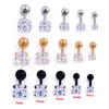 3mm-8mm de Prata de Ouro Preto Titanium Aço Barbell Cubic Zircon Cartilagem Helix Tragus Lip Brinco Do Parafuso Prisioneiro Do Corpo Piercings de Jóias Por Atacado