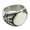 Fanssteel Stainless Steel Punk Mens أو Womens المجوهرات المحفورة Signet Spirit Eagle Ring Gift For Brothers FSR07W3395
