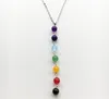 Natuurlijke lava steen kleurrijke ketting kralen yoga hanger sieraden voor vrouwen mannen mode party club accessoires