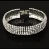 New Arrival Luxury Rhinestones Stretch Bangle Wedding Bracelets Bridal Jewelry Cheap Crystals Bracelet For Bride Evening Prom Party