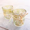 Free Shipping 50PCS Party Supplies Golden Renaissance Glass Tea Light Holder Candle Holder Glass Cup Wedding Favors Party Table Decors