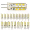 عالية الطاقة بقيادة مصباح G4 24LED SMD 3014 3W الأبيض البارد / الدافئة الأبيض 3014 smd الصمام الكريستال مصباح الذرة بقعة ضوء dc 12 فولت