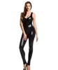 Topkwaliteit Dames Black Faux Lederen Catsuit met Ritssluiting naar Kruis Mouwloos Jumpsuit Kostuum Sexy Cosplay Bodysuit