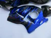 Högkvalitativ motorcykelmakare för Suzuki GSXR1300 96 97 98 99 00 01-07 Blue Flames Black Fairings Set GSXR1300 1996-2007 OT31