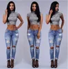 All'ingrosso- Boyfriend Hole Jeans strappati Pantaloni da donna Cool Denim Jeans dritti vintage per ragazza Pantaloni casual a vita alta Jeans slim femminili