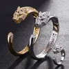 Statement Men Bangles Tiger Animal Bangle Ring Jewelry cubic Zircon Love Bangle Anel Men copper Anniversary Jewelry36295333200400