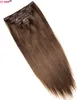 ZZHAIR 16"-32" 7 pezzi set clip in/su 100% estensione capelli umani Remy brasiliani testa piena 70g-140g lisci naturali