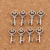 Kalp Hollow Anahtar Charm Boncuk 2000 adet / grup Tibet Gümüş Kolye Takı Bulguları Bileşenleri DIY Fit Bilezikler Kolye 9x21mm L879