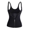 Kvinnor Zipper Body Shaper Vest Slim Justerbar Axelband Midja Training Cincher Shirt Coret Shapewe