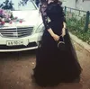Black Elie Saab Evening Dresses Lace Appliques Long Sleeves Tulle Floor Length Celebrity Formal Dress Plus Size Custom Cheap Prom Gowns 2019