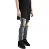 Hele-Nieuwste Mode Gescheurde Jeans Mannen Merk Runway Vernietigd Denim Skinny Biker Jeans Hip Hop Gewassen Zwarte Jeans278j