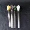 Color straight bones pot glass bongs accessories Glass Smoking Pipes colorful mini multi-colors Hand Pipes Best Spoon