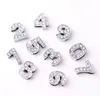 Wholesale 10mm 100pcs/lot 0 - 9 Number Slide Charm DIY Alloy Accessories fit for 10mm keychains wristband