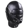 Sex Toys Copricapo con bocca Ball Gag BDSM Erotic Leather Sex Hood per uomini Giochi per adulti Sex SM Mask For Couples