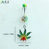 Special Style! DIY High Quality Fashion Silver Surgical Steel Colorful Oil Maple Belly Button Ring For Women Body Piecing Jewelry