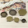 BoYuTe 50Pcs Round 10121416182025MM Cameo Cabochon Base Setting Diy Connector Charms Blank Tray Jewelry Findings Silver Pla5055831