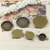 BoYuTe 50Pcs Round 10121416182025MM Cameo Cabochon Base Setting Diy Connector Charms Blank Tray Jewelry Findings Silver Pla7276459