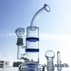 two function glass bong Comb perc bong with 18mm male joint dab rigs Turbine Perc water pipe WP1011