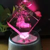 NEU Magic Gift Einzigartiger rotierender Kristall-LED-Display-Ständer 7LED-Basisständer 360 Grad drehbarer Kristall-Display-Basisständer 7 Farben LED MYY