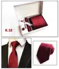 2019 HOT Necktie set handkerchief Cufflink Necktie clips Gift box 20 colors for Father's Day Men's business tie Christmas Gif