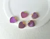 5pcs 12mm Coeur Plaqué Or Naturel Quartz Druzy Pendentif Perle, Agate Geode Drusy Charme Bijoux Collier Bracelet Fabrication PD482