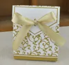 Düğün Favor Favor Çanta Tatlı Kek Hediye Şeker Wrap Kağıt Kutular Çanta Yıldönümü Partisi Doğum Bebek Sunar Kutu altın simli