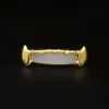 Newest 18k Real Gold Plated Star with Money Iced out Hip Hop Teeth Grillz Top Grill Halloween Christmas Party Gift