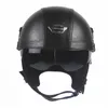 DOT Aprovado na América - Motocicleta Scooter Half Face Leather Halley Helmet Classic Retro Brown Helmets Casco Goggles258D
