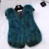 Autumn winter new women's luxury cotton-padded thickening fox raccoon fur sleeveless coat short vest casacos plus size S-3XL