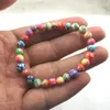 Kids Printed Beaded Bracelet 6mm Polymer Clay Bracelets For School Children 20pcs/lot Wholesale Free Shipping