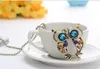 Fashion Lady Crystal Owl Pendant Halsband Vintage Långkedjiga halsband Kvinnliga djurdräkt smycken halsband gåva