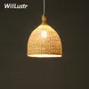 Willlustr bambusa lampa wisząca jadalnia salon zawieszenie światła handmade wiklinowy koszyk Hotel Hall Restauracja Loft Kitchen Lighting